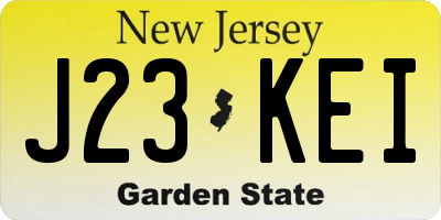 NJ license plate J23KEI