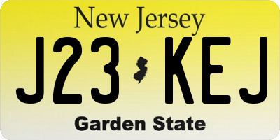 NJ license plate J23KEJ