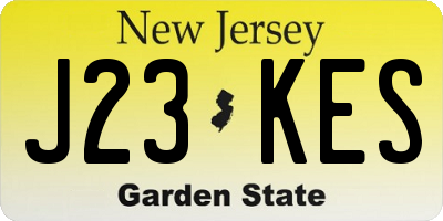 NJ license plate J23KES