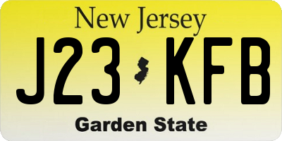 NJ license plate J23KFB