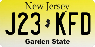 NJ license plate J23KFD