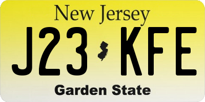 NJ license plate J23KFE