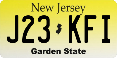 NJ license plate J23KFI