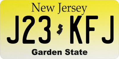 NJ license plate J23KFJ