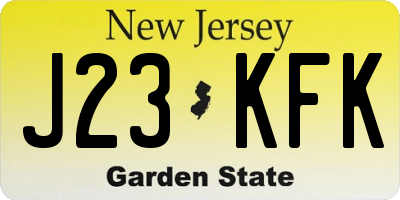 NJ license plate J23KFK