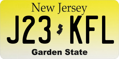 NJ license plate J23KFL