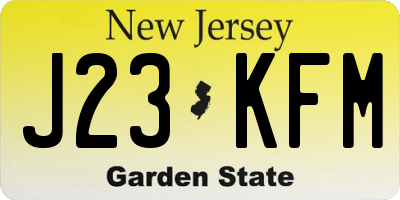 NJ license plate J23KFM
