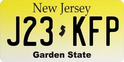 NJ license plate J23KFP