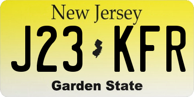 NJ license plate J23KFR