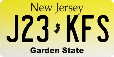 NJ license plate J23KFS