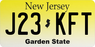 NJ license plate J23KFT