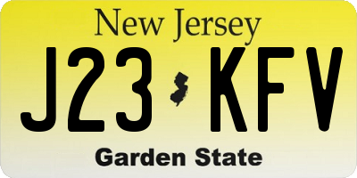 NJ license plate J23KFV