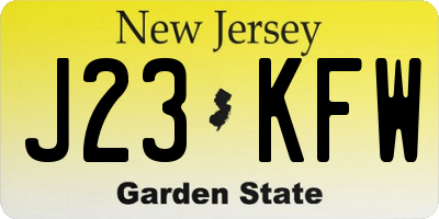 NJ license plate J23KFW