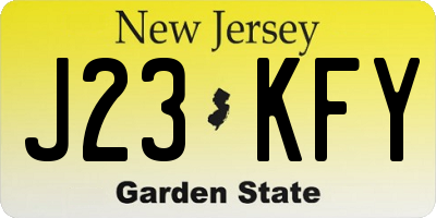 NJ license plate J23KFY