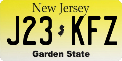NJ license plate J23KFZ