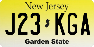 NJ license plate J23KGA