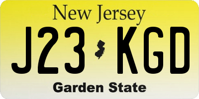 NJ license plate J23KGD