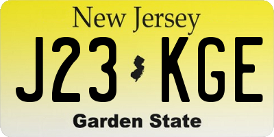 NJ license plate J23KGE