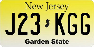 NJ license plate J23KGG