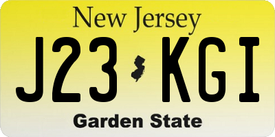 NJ license plate J23KGI