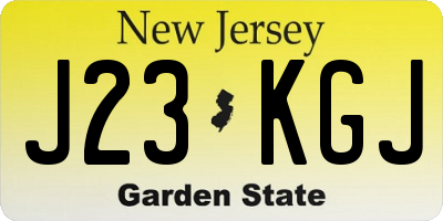 NJ license plate J23KGJ