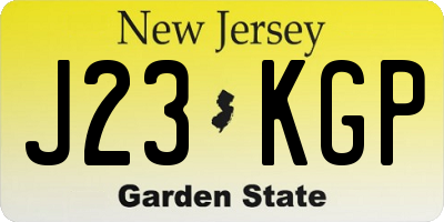 NJ license plate J23KGP