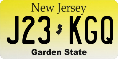 NJ license plate J23KGQ