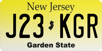 NJ license plate J23KGR
