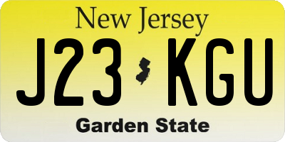 NJ license plate J23KGU