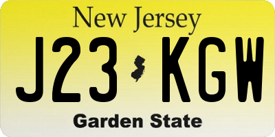 NJ license plate J23KGW