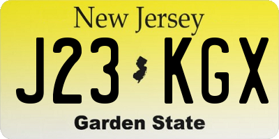 NJ license plate J23KGX