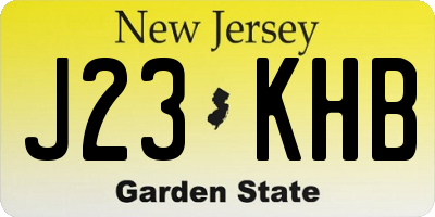 NJ license plate J23KHB