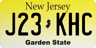 NJ license plate J23KHC