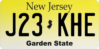 NJ license plate J23KHE