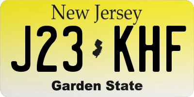 NJ license plate J23KHF