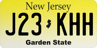 NJ license plate J23KHH