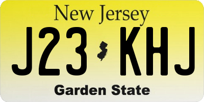 NJ license plate J23KHJ