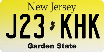 NJ license plate J23KHK