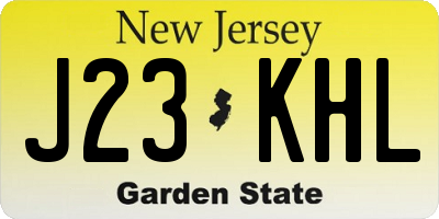 NJ license plate J23KHL