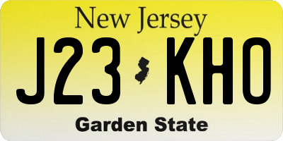 NJ license plate J23KHO