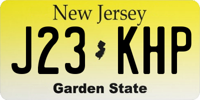 NJ license plate J23KHP