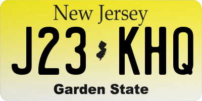 NJ license plate J23KHQ