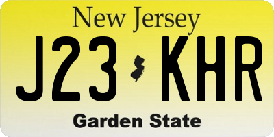 NJ license plate J23KHR