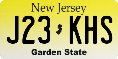 NJ license plate J23KHS