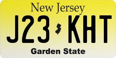 NJ license plate J23KHT