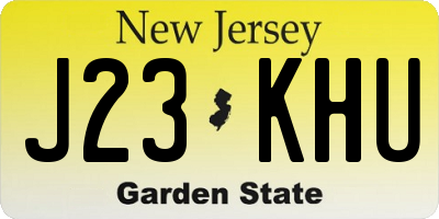 NJ license plate J23KHU