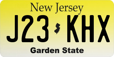 NJ license plate J23KHX