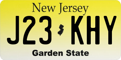 NJ license plate J23KHY
