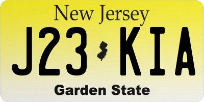 NJ license plate J23KIA