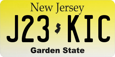 NJ license plate J23KIC
